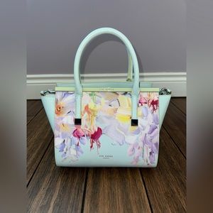 Original Ted Baker London Adjustable Cross Body Blue Floral Bag
